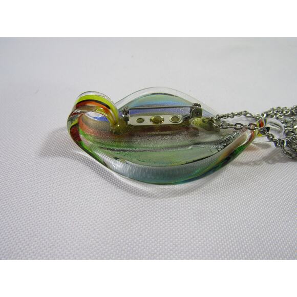 Multi Color Tear Drop Twisted Glass Tassel Pendant VTG 7.5" Sparkle Retro Artsy - Picture 7 of 7